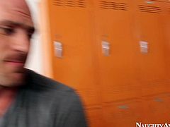 Sex hungry bald dude is going through a final exam, which ends up with a steamy sex act. Fuckable curvy blond teacher in steamy lingerie and stockings gets her oversized tits oral stroked by aroused dude before she kneels down to give him a head.