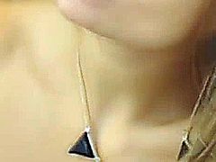 Gorgeous blonde babe will make your cock really hard as she masturbates her tight pink pussy in front of the webcam!