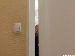 Aleska Diamond has great sex adventure in Budapest. Slender blonde strips down to her lingerie and they get it stared. She gets turned on by hot blooded guy at her apartment behind the closed door.
