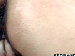 Smoking hot young brunette babe Susana Spears with jaw dropping ass and nice hooters gets naughty and stretches her sweet pink cunny in memorable solo action filmed in close up
