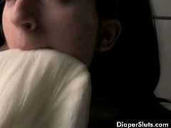 See the barely legal brunette slut Samara pissing her diaper. Then she's ready to obey her master and drink her own pee straight from where it went in the first place.