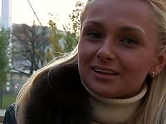 Ivana Sugar is young and very perspective porn star! She has slender body, natural tits and blonde hair! We met young hottie in the Budapest this cloudy day!