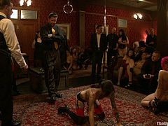 In this hot clip of The Upper Floor, you see many babes being tortured as well as fucked by their masters while you wish you could join the fun.