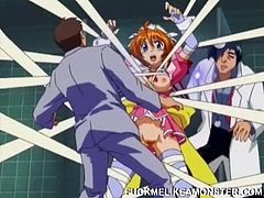 Get a load of this rough hentai video where a hot babe's nailed by a monstrous cock as the only thing she can do is moan.