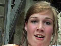 Frisky young slut hooks up with a sex greedy stranger in the street. She gets on his sturdy cock for a ride in cowgirl style before she starts rubbing his dick between her pussy lips. Later she switches to reverse cowgirl style in steamy pov sex video by Club Seventeen.