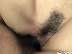 These Japanese dudes are surely lucky bastards, cuz ardent nympho with sweet tits wanna please them. Chestnut cutie desires to be poked from behind while her mouth is busy with sucking a dick for sperm. Blowlerina needs to get her hairy pussy polished properly and starts riding a dick madly.