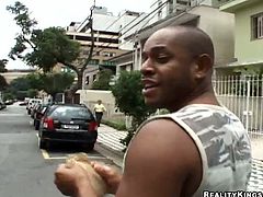 Kinky and curvy chick is surely appetizing. Her ass is huge as well as her mesmerizing boobs. Torrid gal in yellow dress walks along the street and agrees to go to the nearest motel with just met dude for casual sex.