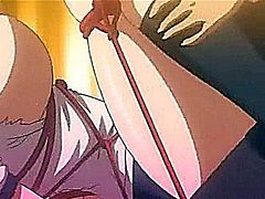 Hentai sex slave in ropes gets nipples clipped and cunt drilled