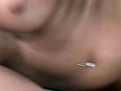 Angelica Heart with huge melons gives pleasure to herself using dildo