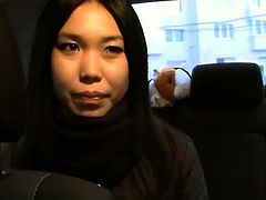 Naive Asian amateur gives a head to oversized dick before it jizzes in it