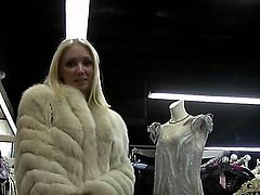 Blonde Molly Cavalli with big knockers and hairless pussy is too hot to stop masturbating
