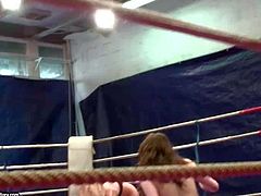 Tiffany Doll and Mandi Dee have a pretty hot and arousing lesbian nude wrestling session in the gym in the wresting ring and enjoy in getting caught on cam