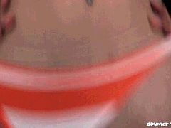 Playful mulatto babes gets her shaved cunt pounded from behind in sideways pose while her mouth is busy oral fucking another strain dick in steamy threesome sex video by Pack of Porn.