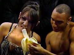 Two hot collage girls share a big black cock in this steamy threesome fuck video. They suck that dong and ride it like the filthy sluts they’re! A must!