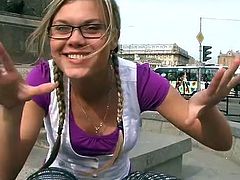 This slim and hot blondie in glasses is far from being shy and modest. Amateur bitch likes sucking a dick for cum right outdoors. Just be sure to gain delight while watching incredibly hot WTF Pass sex clip featuring slutty blowlerina.