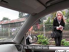Hot blonde gets tricked by a taxi driver
