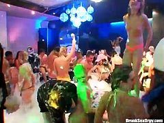 Sluts dancing and sucking dick at a foam party
