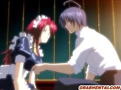 Busty hentai maid with muzzle gets whipped and dildoed ass and pussy movies by www.grabhentai.com