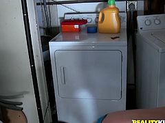 Eye catching black haired beauty gets completely naked showing off her mad curves and joyfully sucks that thick 9 inch long cock.