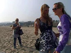 Three great pornstar babes with hot bodies and a bit of foot fetish Sindy, Jessica Moore and Cindy Hope enjoy in spending their day on the beach and shopping for shoes