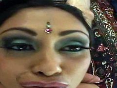 Hypnotizing Indian milfie babe Priya Rai sucks a big dick in 69 position. Her awesome booty is on the face of that lucky white guy!