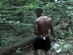 Sexy naughty babe Tess gives a mind blowing blowjob during a quiet nature walk