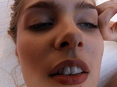During one amazing solo masturbation, blonde beauty really feels intense pleasure