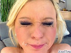 Watch the alluring blonde belle Katy fisting her own ass before getting dped deep and hard by two horny studs who definitely know how to pleasure her.