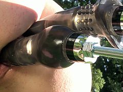 She is luscious brunette bitch with sexy body. She plays dirty games in the garden involving tough sex machine. She is double penetrated with two long sex tools. Fucking filthy porn video presented by DDF Network.