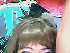 Asian tranny chatting with her chatmate while her partner shows her body in front of cam. Horny tranny sucks her tranny partners hard cock in front of their webcam show.