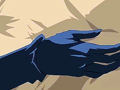 Naruto is a lucky little pervert because he gets to have his hard dick ridden by a beautiful slut after battle. He fight hard and then the dark haired girl climbs on his rock hard cock and fucks him like crazy. Her giant tis bounce up and down in his face.