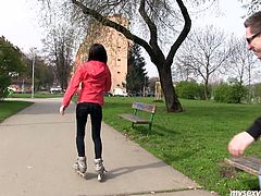 She is pretty brunette girl with svelte body. She kisses zealously showing the guy how oversexed she is and ready to go for dirty sex. He grabs her tits in his palm kneading them intensively. Hot My Sexy Kittens porn clip.