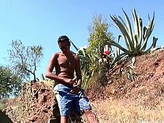 One honry twink was masturbating somewhere outdoors. The other one saw him and he offered to suck his cock. He got ass fucked too.