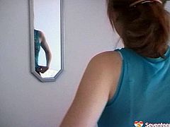 Pretty red haired girl with ample natural tits gets ready to chill outdoor. She shows you how she spends her time if not fucking on cam.