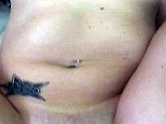Slim brunette lies on a sofa with her legs wide open fingering her vagina. After that she gives hot blowjob and gets fucked deep in her teen pussy.