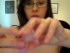 Brunette Cute Glasses Big Boobs Webcam Pussy Show