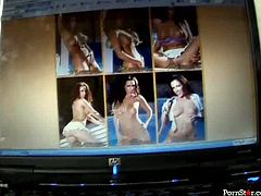 Lustful brunette Richelle Ryan has a slim body with a nice set of small tits! This girl is quite a talented cock sucker. She sucks her lover's dick fervently until he cums.