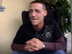 Worn out brunette housewife sits in front of young wanker drinking beer before he lures her to his hotel room where she takes him oversized dick inside her mouth to give a blowjob.