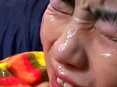 Sweet japanese babe gets her hairy twat nailed before having cum all over her face