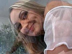 This blonde has a heart-stopping face and a nice set of big boobs! Lustful skank needs a BBC to satisfy her lust. She sits on her lover's face and lets him enjoy the scent of her juicy snatch. Then she sucks his cock fervently like mad.