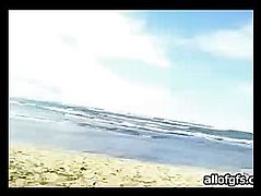 Communicates through a web camera lying on the beach