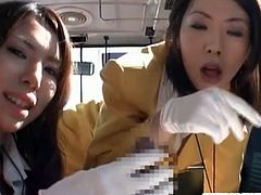 Public cock suckers Rino Asuka and Ringo Kurenai are going wild in the bus. These lucky boys are getting the nastiest pov style blowjob of their lives.