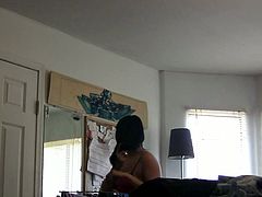 This is homemade video made by horny guy that is filming his girl while she is getting ready to go out. When she is done with her make-up she messed up all over by giving her man hot blowjob.