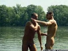 Check out horny gay men, Marton and Attila as they get naked in the outdoors. Watch these dirty gays as they get it on and start off their sex games with foreplay. They touch and lick each other all over and make their cocks hard in this steamy scene.