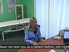 Slim chick Jenny consults for a breast enlargement to the pervy doctor. The doctor examines her breast with sensual touch. Jenny gets seduced by him so she gets horny. Jenny sucks his hard cock then her pussy gets banged a hard. The doctor reaches her climax so he erupts his milky load.