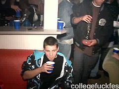 She is playful college hoe that goes nuts at the party. She kisses the guy she barely knows and flashes her boobs before him. He sticks his mouth lips to her nipple right away.