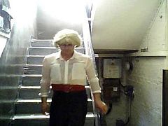 Jenny wanking in empty building