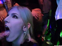 Very horny party sluts dancing erotically and fucking in a sexual orgy in club