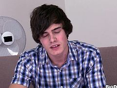 He's a picky boy but all that this cutie needs is a firm hand and a hard cock. I presented him by hard penis and he grabbed it with hesitation. First he was shy but soon Justin realized that he likes it way to much and in a matter of no time he found himself sucking my dick for a big load of spunk
