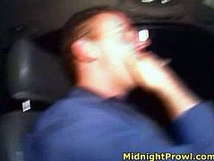 Dark head skank Mason suck hard stick deepthroat. The guy cums in her mouth so the cream is dripping down her chin. Later in the video, Mason is fondling her pussy riding in the car.